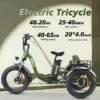 Hidoes ET1 Electric Tricycle in army green with rear basket