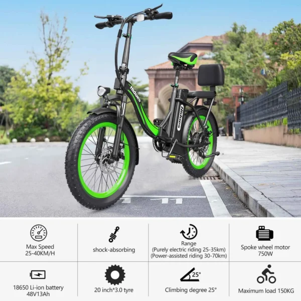 Hidoes C1 Electric Bike with 20-inch frame and fat tires