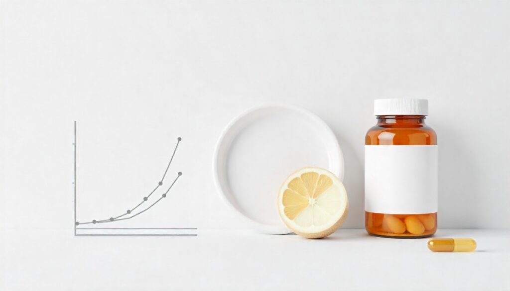 ACV-gummies Infographic concept showing the potential effect of apple cider vinegar supplements on blood sugar.